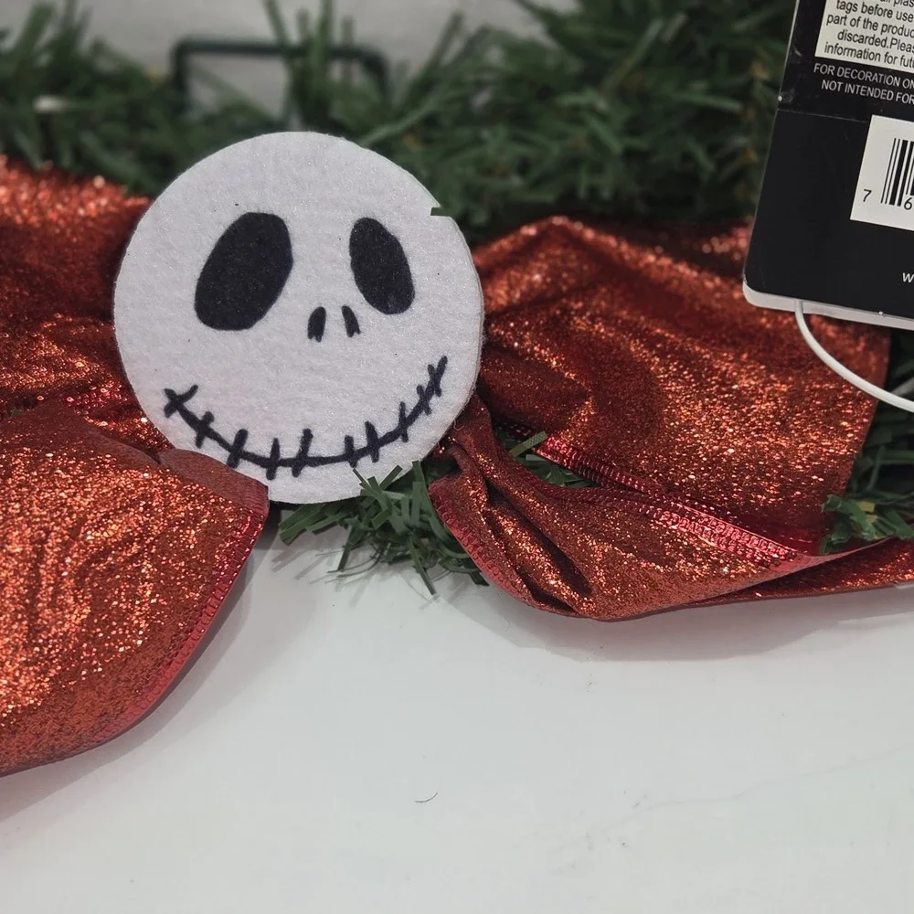 Disney Nightmare Before Christmas Wreath Light up Eyes,‎ Jack Skellington NEW